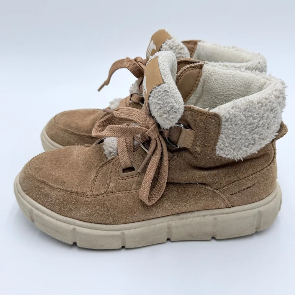 Sorel Explorer II Joan Waterproof Suede Faux Fur Boots Brown Womens 6 NL5125-252